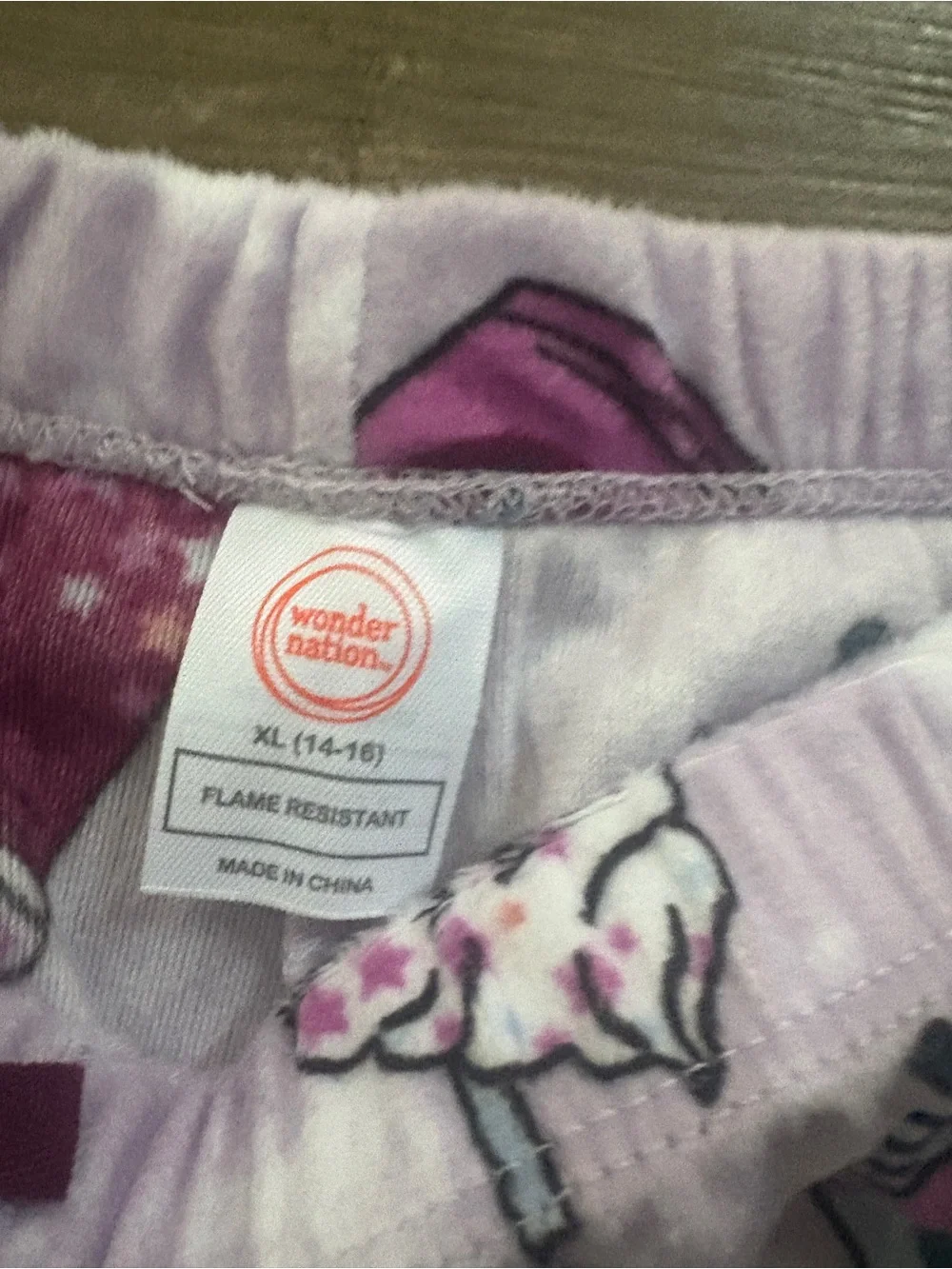 Girls Grey Top with Purple & Pink Beverage-Print Pajama Set